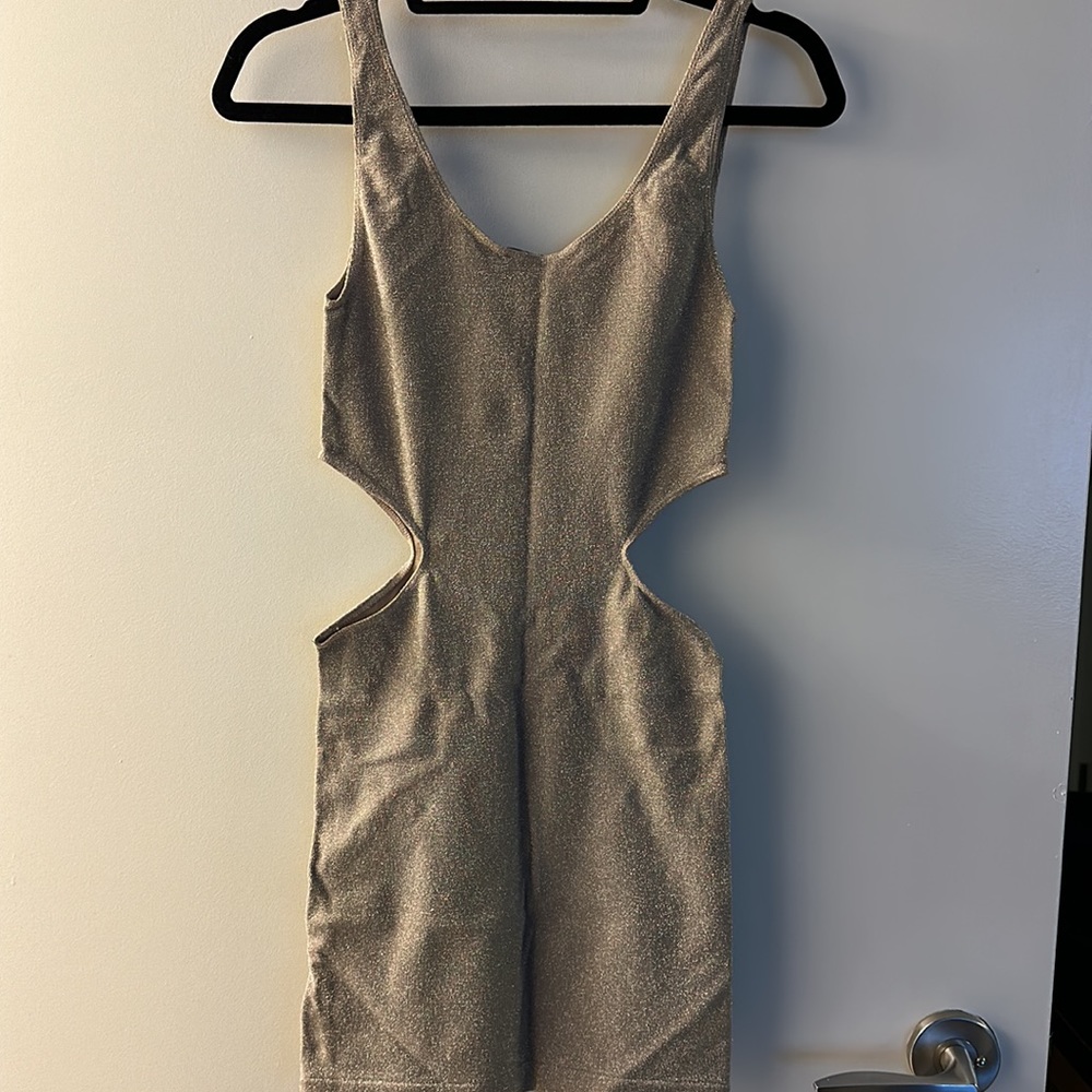 bebe Champagne Cutout Dress - Picture 6 of 8